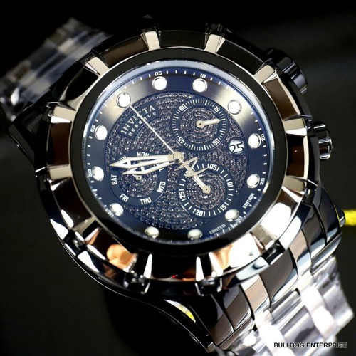 Invicta Reserve Grand S1 Rally 1.07 CTW Black Diamond Swiss 50mm Steel Watch New - 第 4/12 張圖片
