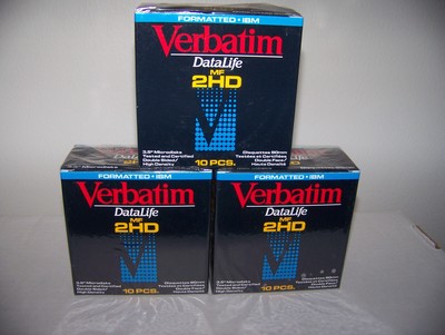3X Verbatim DataLife 2HD 10 Pack IBM Formatted - BRAND NEW FACTORY SEALED