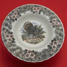 Churchill Myott Factory Thanksgiving Soup Bowl Rim 8 3/4" Replacement  Preowned
