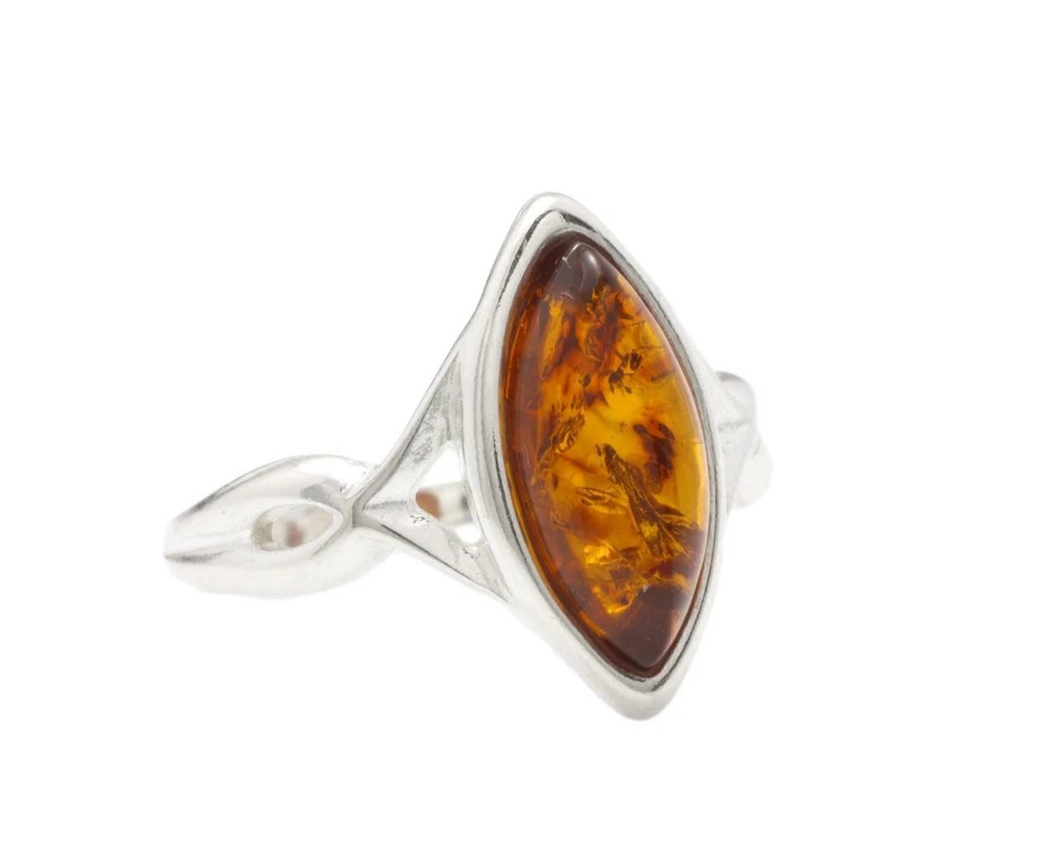 NATURAL BALTIC AMBER STERLING SILVER 925 Jewellery Gemstone RING Certified & Box - Image 4 of 4