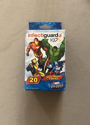 Marvel Heroes 20 Sterile Plasters/Bandages, 4 Designs~Size 3/4  X 3 , New In Box