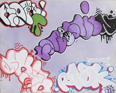Sfd (Aka Sechs Füße Tief ),Lila Tag ( Risk ),Sharpie,Spray Farbe ,Und Acryl Auf