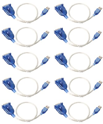 Box of 10 1.5ft (0.46m) USB to DB9 Serial RS232 Adapter Cables (New)