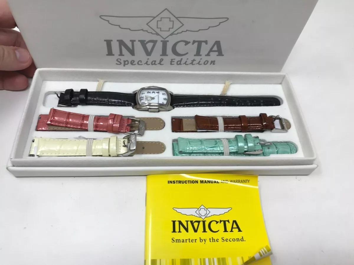 Invicta Special Edition 5168 100 Ft water Ladies Watch Original Box 4 Bands
