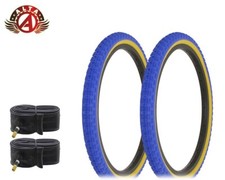 2 Alta BICYCLE WIRE BEAD 20 X 1.75 BMX DURABLE TIRES BLUE/GUM COMP III W/TUBES.