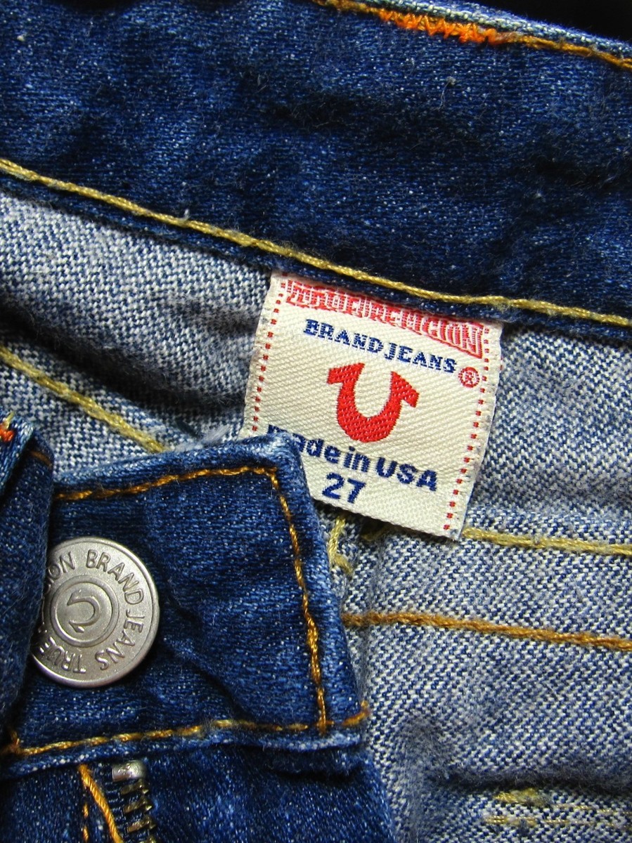 TRUE RELIGION SECTION JOEY ROW SEAT 100% COTTON JEANS SIZE 27