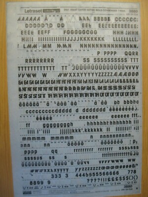 .1 x Letraset AVANT GARDE GOTHIC BOLD KONDENSED 24pt 7,4mm Bogen 3880 : gebraucht b