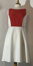 Dorothy Perkins Size 12 Dress Lined White Red Party Evening Elegant Casual 686