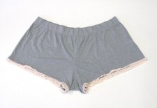 VICTORIA'S SECRET GRAY SLEEP SHORTS WITH PINK RUFFLE Sz XL