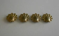 4 Gold Tone Metal Button Covers 