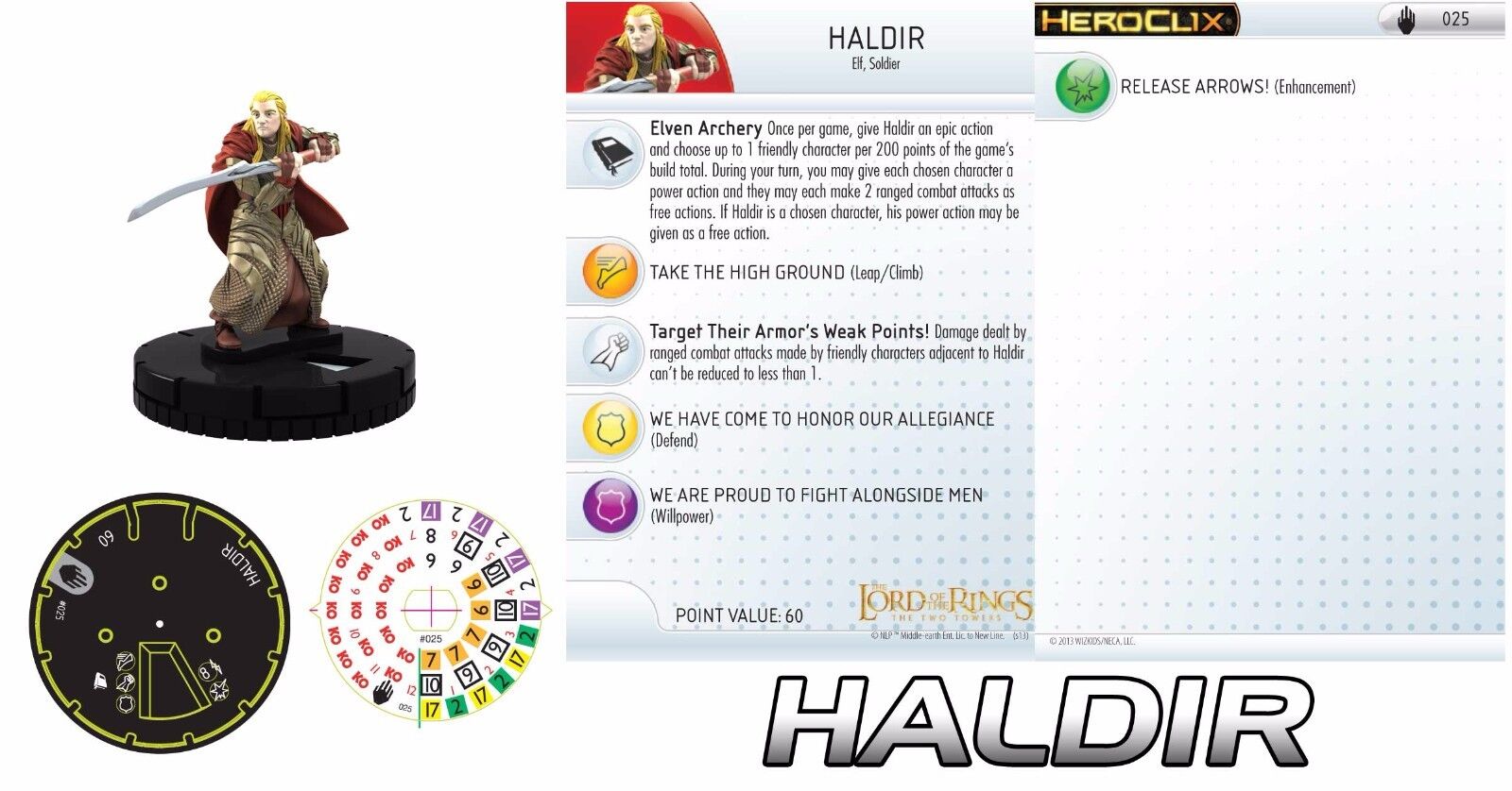 HALDIR #025 Lord of Regular discount 2021 spring and summer new the Rings: LotR Towers HeroClix The RARE Two