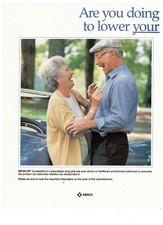 Merck Mevacor Old Couple Vintage 1995 Print Ad