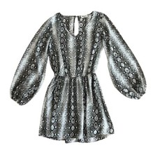 Show Me Your Mumu Women’s Long Sleeve Mini Dress Size Medium Rainey Snakeskin