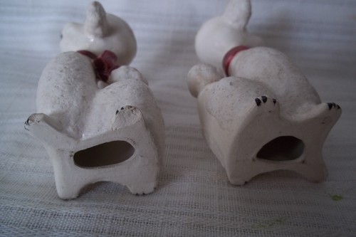 2 Vintage Ceramic Standing Poodle - HANDMADE?? - Picture 3 of 5