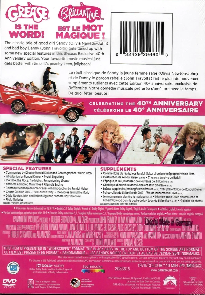 Grease - John Travolta, Olivia Newton-John, Stockard Channing, - New DVD - Image 2 of 2