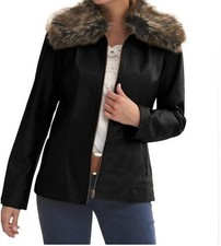 Women's Outerwear Winter Church Fur Genuine Leather Jacket Coat Plus Xl 1x 2x 3x