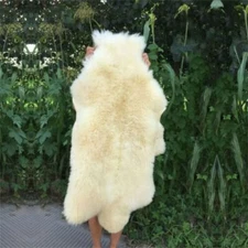 100% Genuine Sheepskin Fluffy Fur Rug Windward 60x110cm Natural Soft Fashion