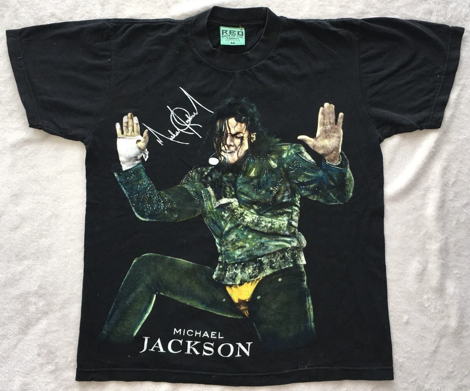 Michael Jackson REO womens RARE vintage 90s Black Face Print T Shirt Tee size M - Image 2 of 4