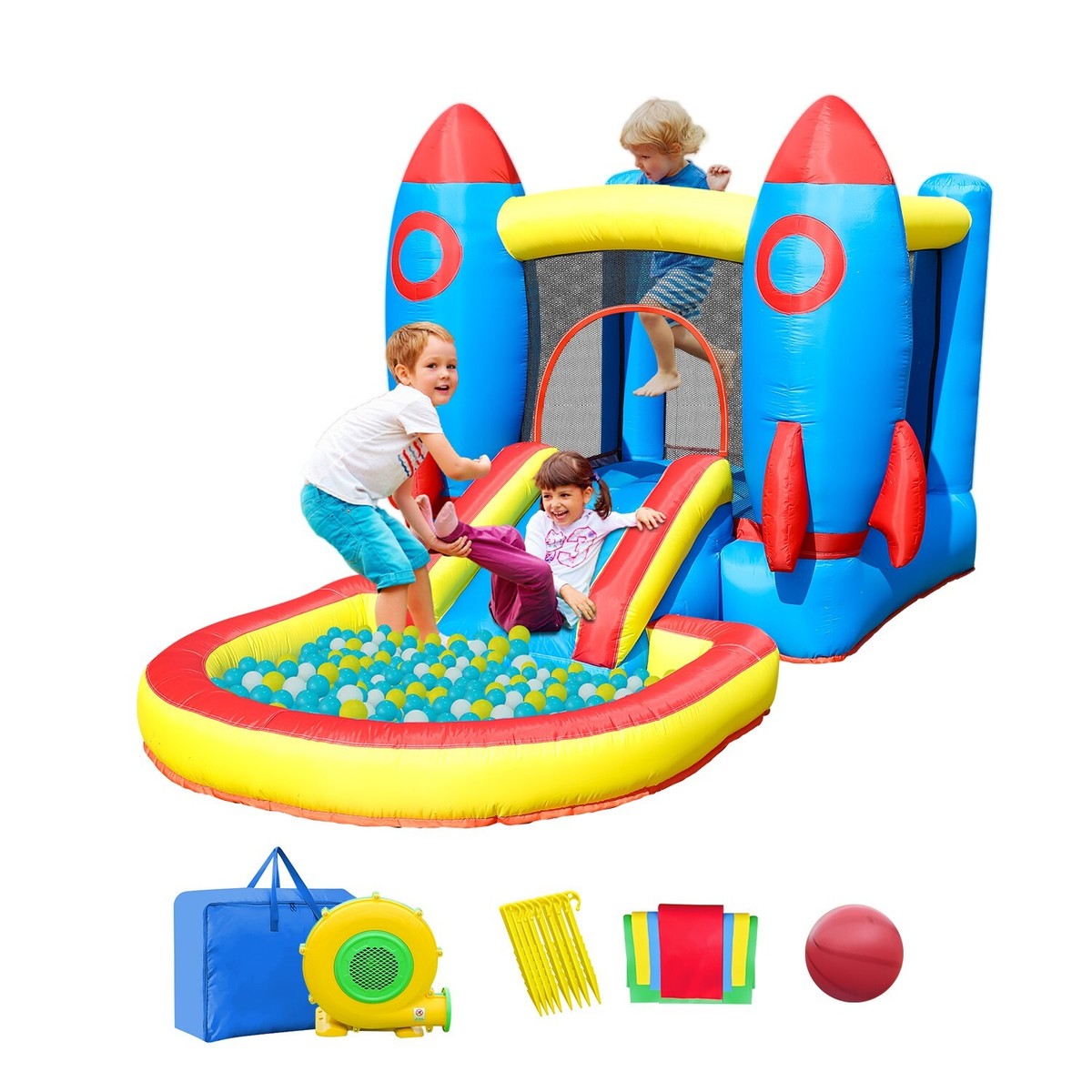 Inflatable Bounce House Jumping Castle Slide with Blower Kids