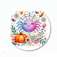 Autumn Purple Spider Halloween Favors Scrapbook Stickers Envelope Seals Labels