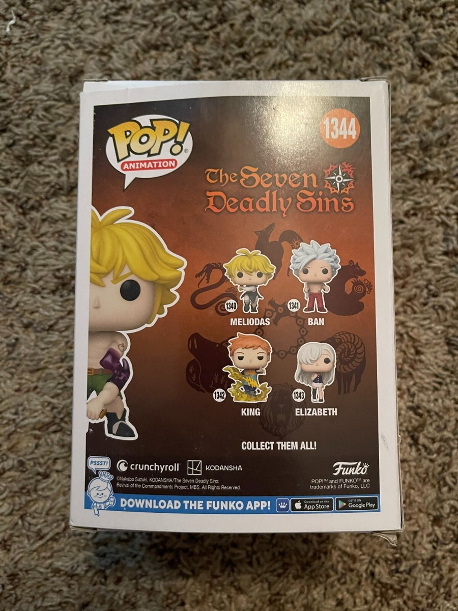 Funko Pop! The Seven Deadly Sins Meliodas #1344 PX Exclusive New