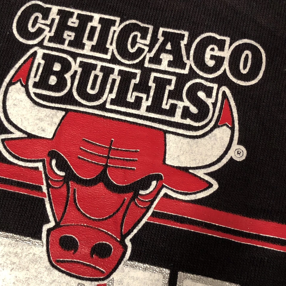 Nueva Camiseta De Colección Años 90 Campeón LoGo NBA Chicago Bulls Baloncesto TRI MEZCLA EE. UU. Foto 4 de 4