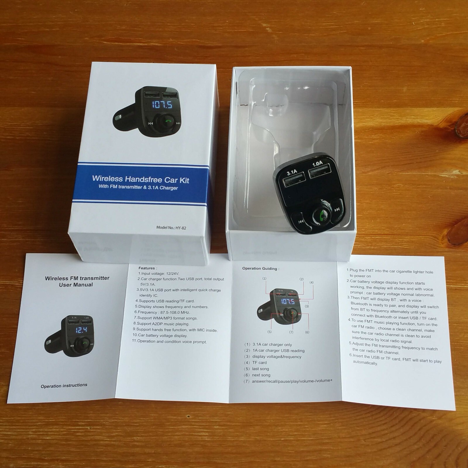 Hands Free Car Kit Wireless Bluetooth FM Transmitter MP3 Dua