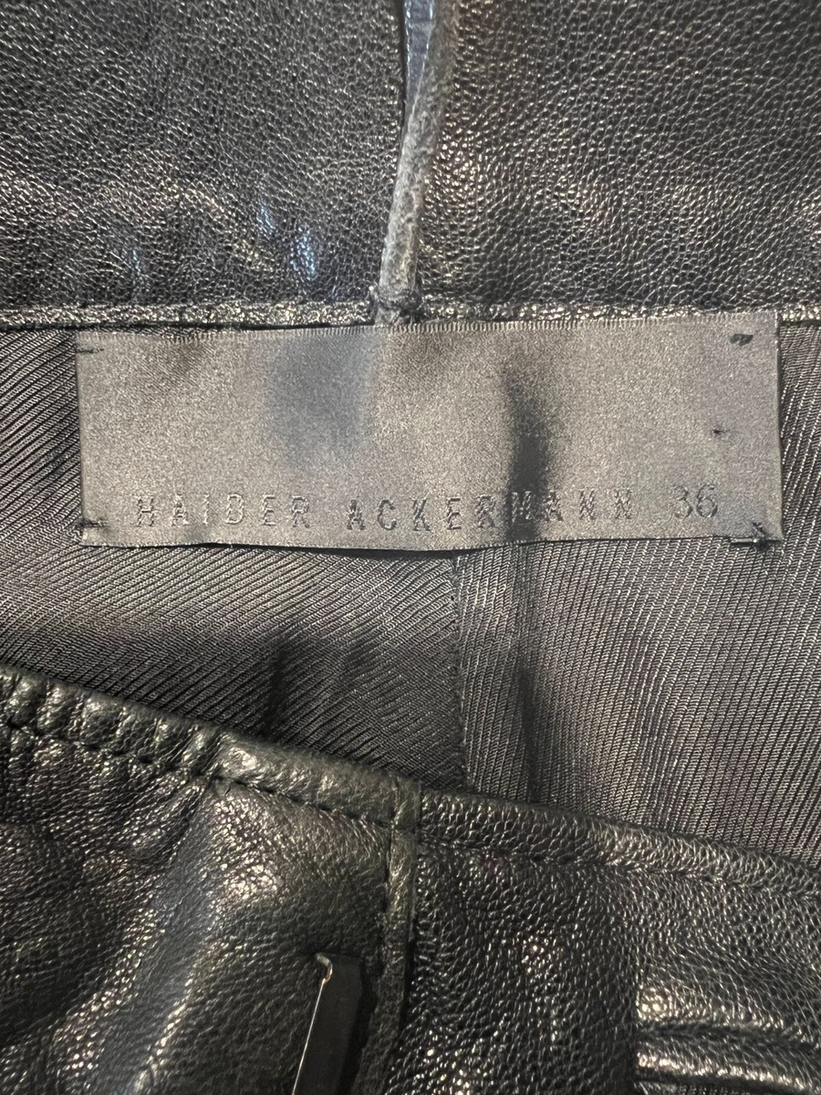 HAIDER ACKERMANN Black Leather Zips, Crop, Lined Pants 36FR HAIDER ACKERMANN Black Leather Zips, Crop, Lined Pants 36FR