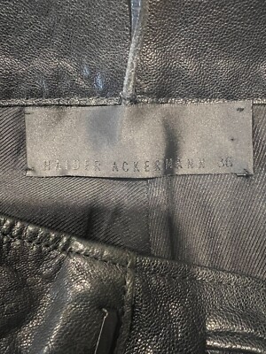 HAIDER ACKERMANN Black Leather Zips, Crop, Lined Pants 36FR HAIDER ACKERMANN Black Leather Zips, Crop, Lined Pants 36FR