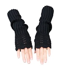 Women Arm Warmers Fashion Long Fingerless Gloves Knitted Kawaii Warm Gloves
