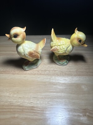 X2 Antique Vintage Porcelain Yellow Ducks Collectibles | eBay