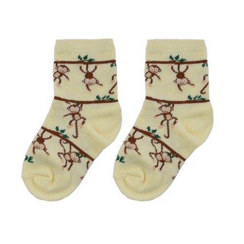 Cool Socks Kid's Novelty Crew Socks, Zoo Monkey , Size 4-7 Years - Picture 2 of 3
