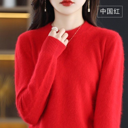 Flat Round Neck Sweater Women's Long Sleeve Top Autumn and Winter Warm Knit - Foto 9 di 30