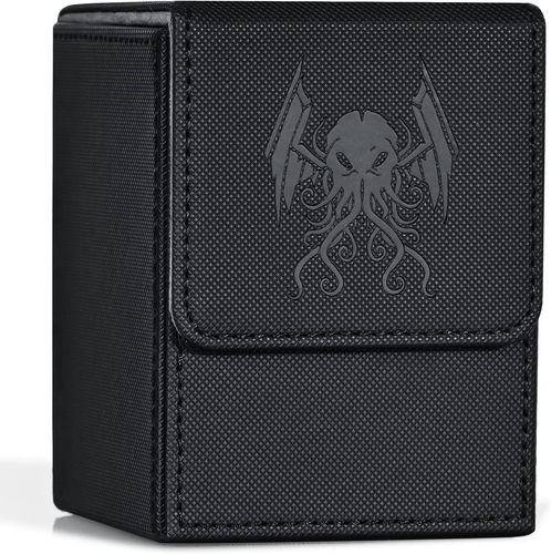Premium Card Deck Box for MTG & Yu-Gi-Oh, Holds 100+ Sleeved Cards, Black Cthulu - Picture 6 of 11