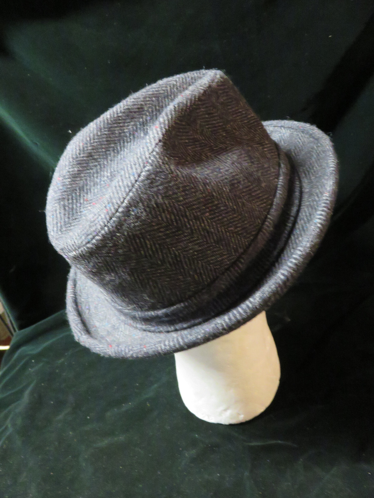 Pendleton 100% Virgin Wool Fedora Grey Herringbon… - image 4