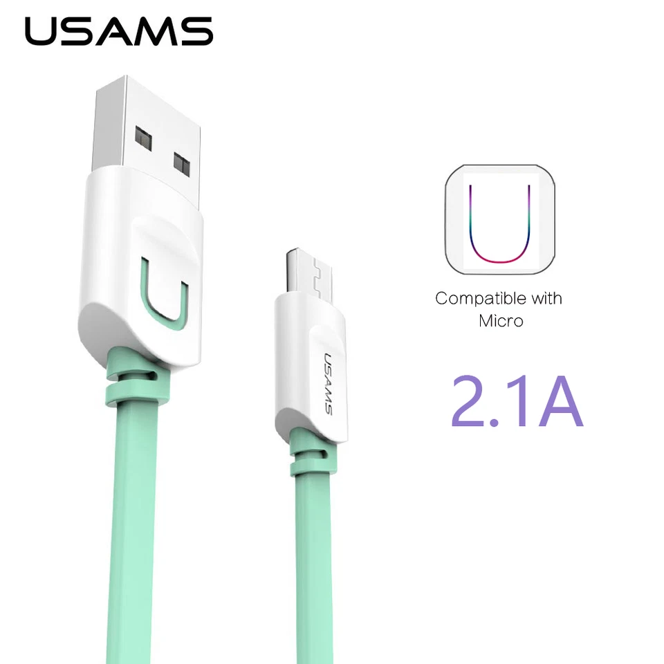 Cable de datos cargador micro USB para Samsung, Sony, LG, Android USAMS carga rápida Foto 2 de 4