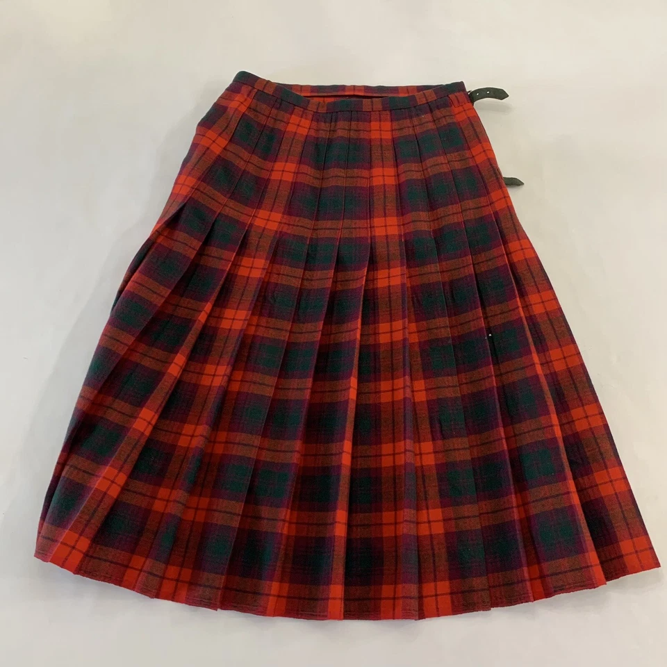 Falda escocesa Geoffrey Tailor Highland Crafts Royal Mile Scotland pura lana roja Foto 3 de 4
