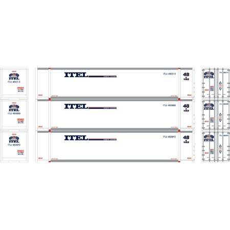 Contenedor Athearn 27694 HO ITEL RTR 48' #1 (paquete de 3) | Condition: New