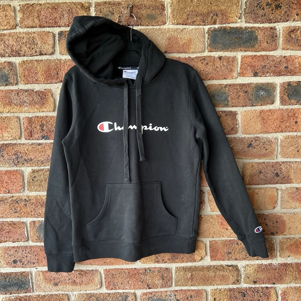Champion Hoodie Women’s Size S Black Jumper Pullover Adult Cotton Polyester