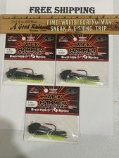 LOT OF 3 Baby Jack Hammer Zman Chatterbait Evergreen 1/4 Oz BHITE DELIGHT COLOR