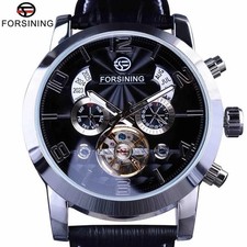 Forsining Herren Uhr Automatik Tourbillon Mechanisch Luxus
