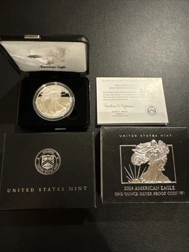 2024 W Silver American Eagle One Ounce Proof Coin W/OGP/