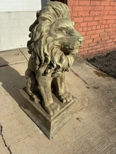 Black Lion Statue Sculpture Fiberglass / Resin about 36” Height