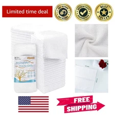 Washcloth Set of 50 - Soft, Fast-Drying Microfiber Towels, 12x12 Inch