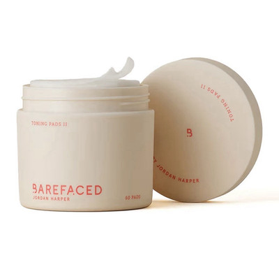 BAREFACED Jordan Harper Toning Pads II 60 Pads Exfoliating Hydrating AHA/BHA