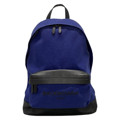 Balenciaga Navy Backpack 392007 Men,Women Leather,Canvas Backpack Black Balenciaga Navy Backpack 392007 Men,Women Leather,Canvas  main image 4