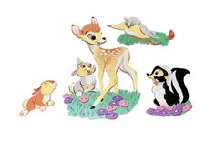 Vtg Walt Disney Bambi  Thumper Flower Butterfly Wall Decor Cutout Cardboard 16  