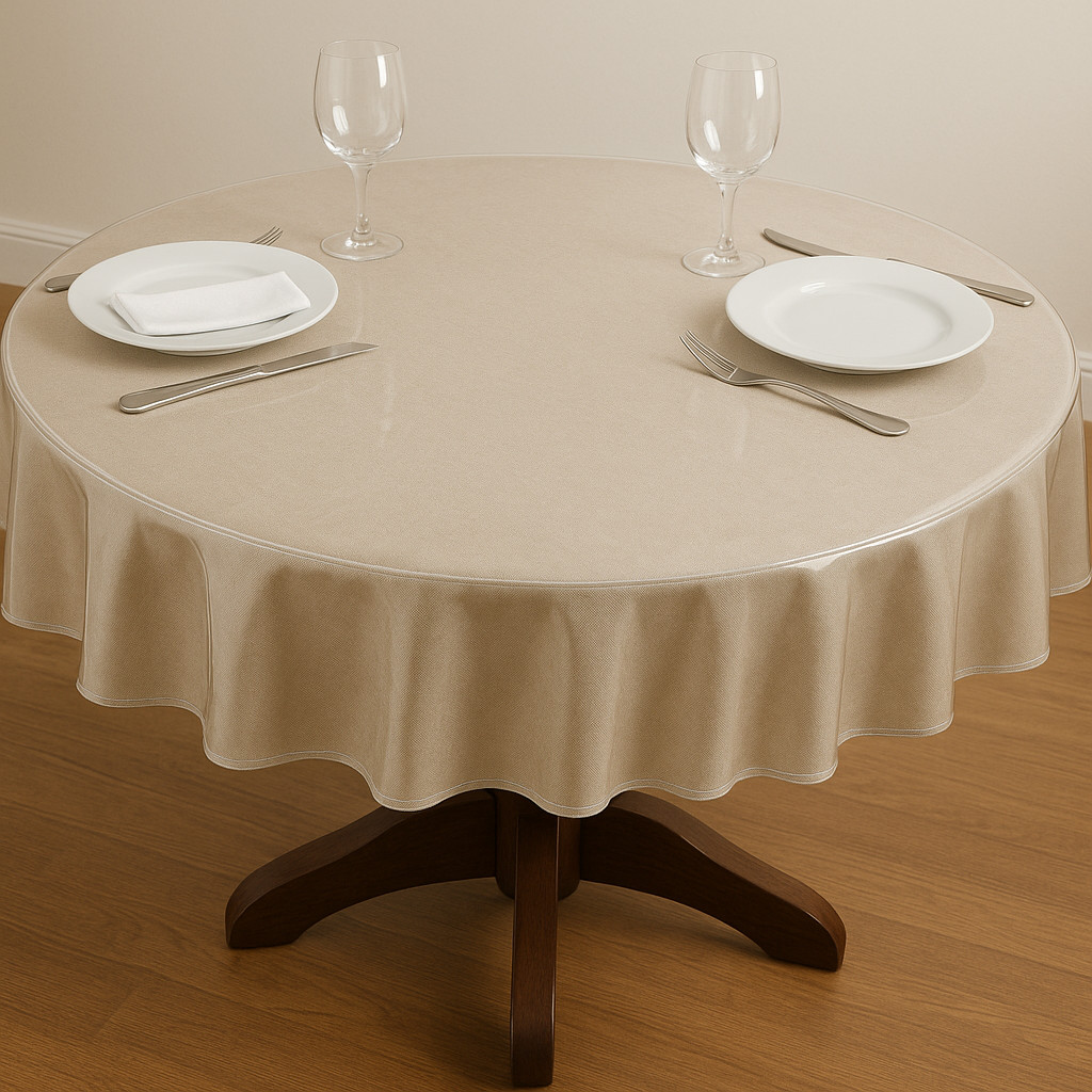 Crystal Clear Vinyl Heavy Duty Tablecloth Spill Protector 70