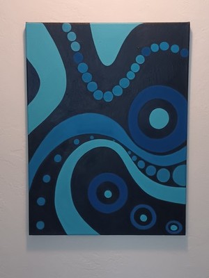 modern art pop blue  Painting wave marine sea abstract waves blue beach water