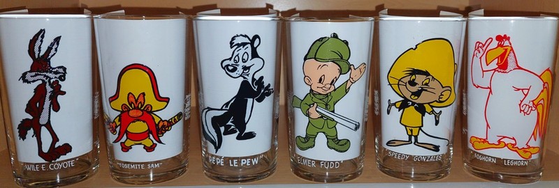 * 🔥 SET OF 6 CANADIAN 1978 PEPSI TIM HORTONS WARNER BROS. LOONEY TUNES GLASSES!